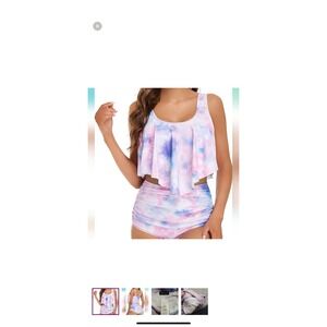 Edelqual Women's Size X-Large Tankini Swimsuit with Tummy Control